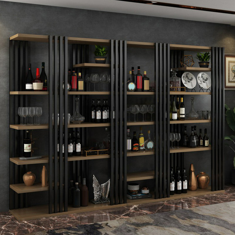 Metal Floor Bottle Wine Rack Contemporary Wine Holder with Storage Shelves Clearhalo 'furn' 'furn_wine_racks' 'Furniture' 'Kitchen & Dining Furniture' 'Wine Racks' 'wine_racks' 6712573