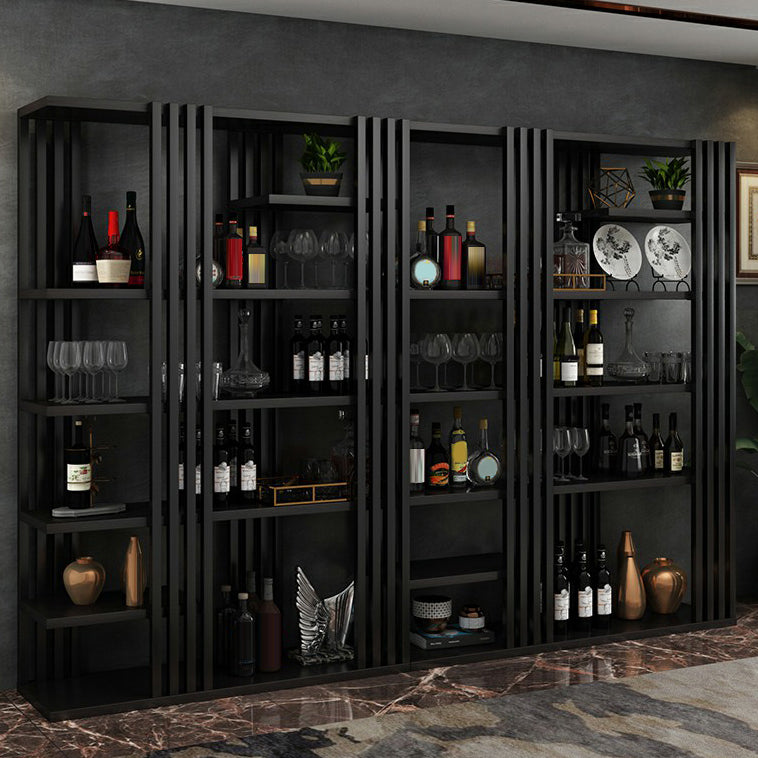 Metal Floor Bottle Wine Rack Contemporary Wine Holder with Storage Shelves Clearhalo 'furn' 'furn_wine_racks' 'Furniture' 'Kitchen & Dining Furniture' 'Wine Racks' 'wine_racks' 6712580