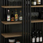 Metal Floor Bottle Wine Rack Contemporary Wine Holder with Storage Shelves Clearhalo 'furn' 'furn_wine_racks' 'Furniture' 'Kitchen & Dining Furniture' 'Wine Racks' 'wine_racks' 6712584