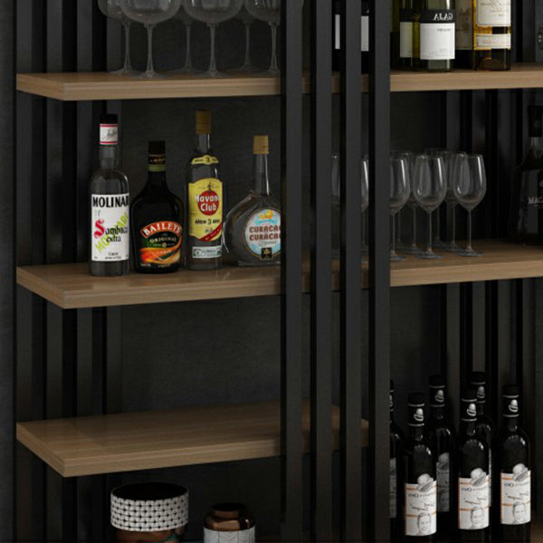 Metal Floor Bottle Wine Rack Contemporary Wine Holder with Storage Shelves Clearhalo 'furn' 'furn_wine_racks' 'Furniture' 'Kitchen & Dining Furniture' 'Wine Racks' 'wine_racks' 6712584