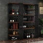 Metal Floor Bottle Wine Rack Contemporary Wine Holder with Storage Shelves 63"L x 13.4"W x 78.7"H Brown Clearhalo 'furn' 'furn_wine_racks' 'Furniture' 'Kitchen & Dining Furniture' 'Wine Racks' 'wine_racks' 6712585