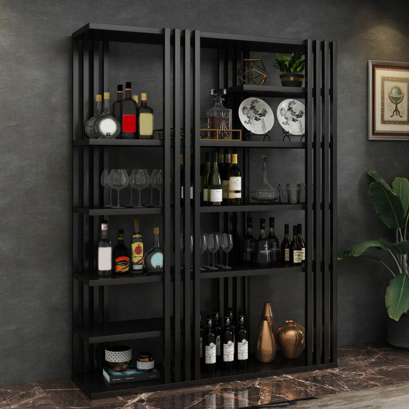 Metal Floor Bottle Wine Rack Contemporary Wine Holder with Storage Shelves Clearhalo 'furn' 'furn_wine_racks' 'Furniture' 'Kitchen & Dining Furniture' 'Wine Racks' 'wine_racks' 6712590