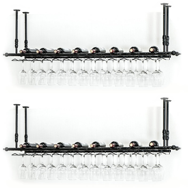 Metaalhangende wijnhouder Rack Modern Wine Rack Kit -59 "L X 11.8" W X 3.1 "H H