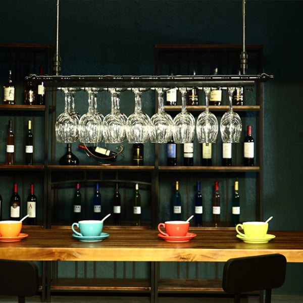 Rack de soporte de vino colgante de metal Kit de estante de vino moderno -59 "L x 11.8" W x 3.1 "H