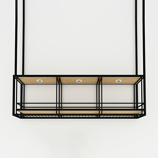 Metal Hanging Wine Glass Rack Modern Black Colour Wine Rack Kit 59.1"L x 11.8"W x 19.7"H 1 Piece Clearhalo 'furn' 'furn_wine_racks' 'Furniture' 'Kitchen & Dining Furniture' 'Wine Racks' 'wine_racks' 6712654