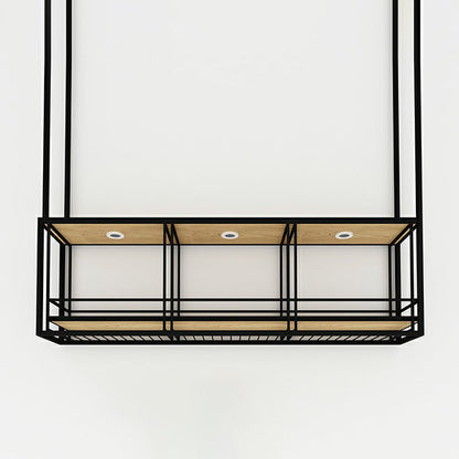 Metal Hanging Wine Glass Rack Modern Black Colour Wine Rack Kit 59.1"L x 11.8"W x 19.7"H 1 Piece Clearhalo 'furn' 'furn_wine_racks' 'Furniture' 'Kitchen & Dining Furniture' 'Wine Racks' 'wine_racks' 6712654