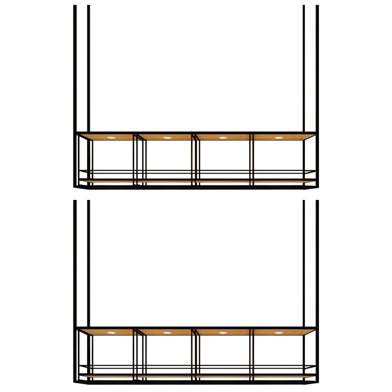 Metal Hanging Wine Glass Rack Modern Black Colour Wine Rack Kit 79"L x 12"W x 20"H 2 Piece Set Clearhalo 'furn' 'furn_wine_racks' 'Furniture' 'Kitchen & Dining Furniture' 'Wine Racks' 'wine_racks' 6712661