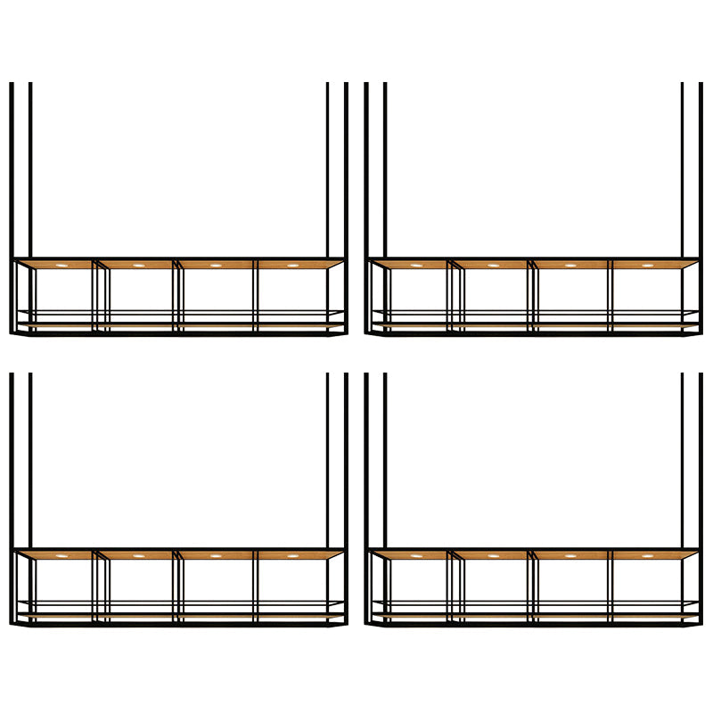 Metal Hanging Wine Glass Rack Modern Black Colour Wine Rack Kit 79"L x 12"W x 20"H 4 Piece Set Clearhalo 'furn' 'furn_wine_racks' 'Furniture' 'Kitchen & Dining Furniture' 'Wine Racks' 'wine_racks' 6712663