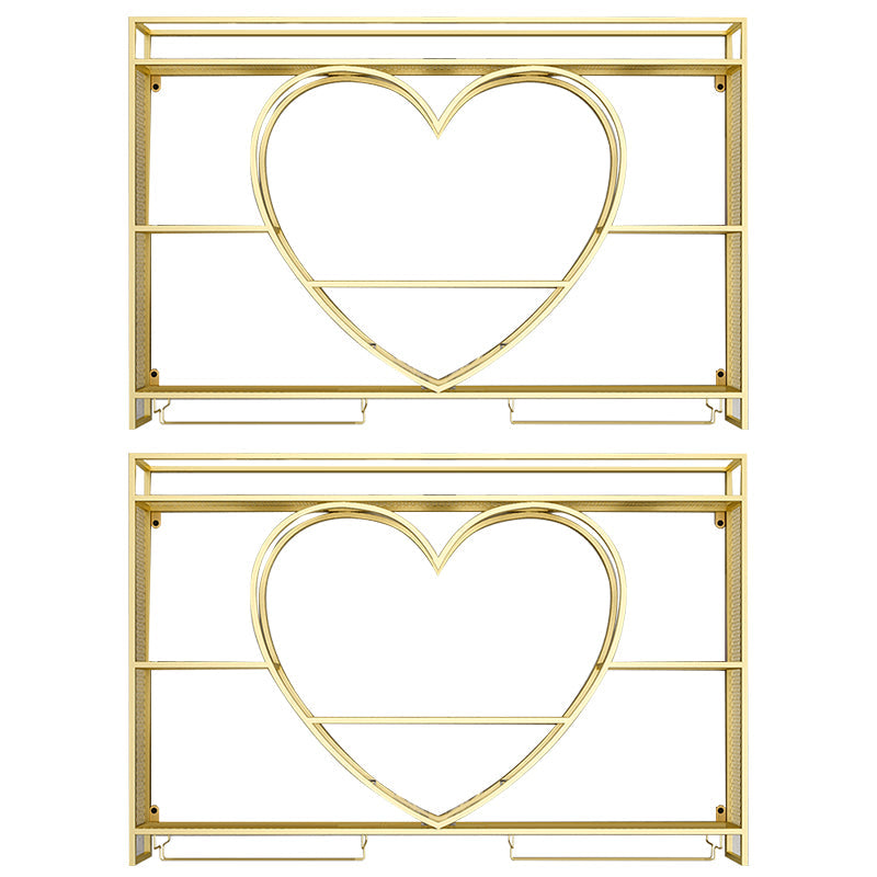 Modern Wall Mounted Wine Rack Metal Wine Bottle & Glass Rack without Light