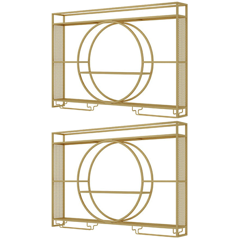 Botella de vino de metal y estante de vino de metal y estante de vidrio sin luz sin luz
