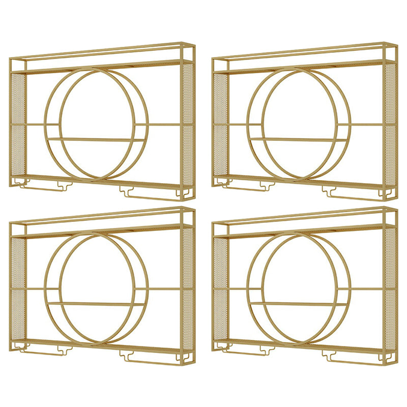 Botella de vino de metal y estante de vino de metal y estante de vidrio sin luz sin luz