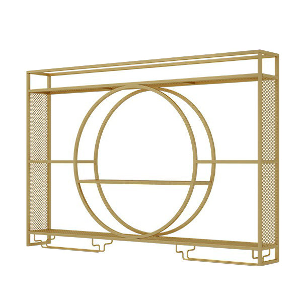 Botella de vino de metal y estante de vino de metal y estante de vidrio sin luz sin luz