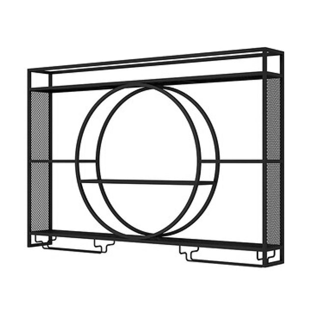 Botella de vino de metal y estante de vino de metal y estante de vidrio sin luz sin luz