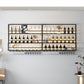 Modern Metal Wine Rack Wall Mounted Wine Bottle & Glass Rack for Living Room
