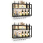 Modern Metal Wine Rack Wall Mounted Wine Bottle & Glass Rack for Living Room