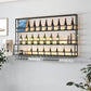 Modern Metal Wine Rack Wall Mounted Wine Bottle & Glass Rack for Living Room
