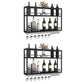 Modern Metal Wine Rack Wall Mounted Wine Bottle & Glass Rack for Living Room