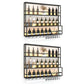 Modern Metal Wine Rack Wall Mounted Wine Bottle & Glass Rack for Living Room