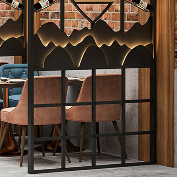 リビングルーム用のモダンフロアワインラックメタルワインボトル＆ガラスラック