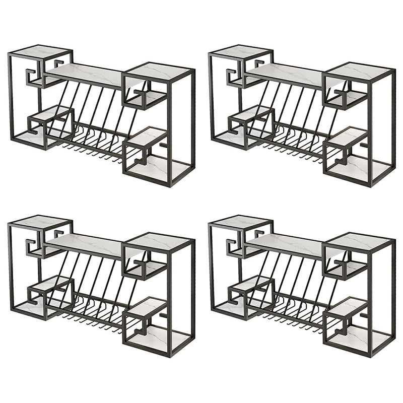 ダイニングルーム用の壁掛けワインラックメタルワインボトル＆ガラスラック