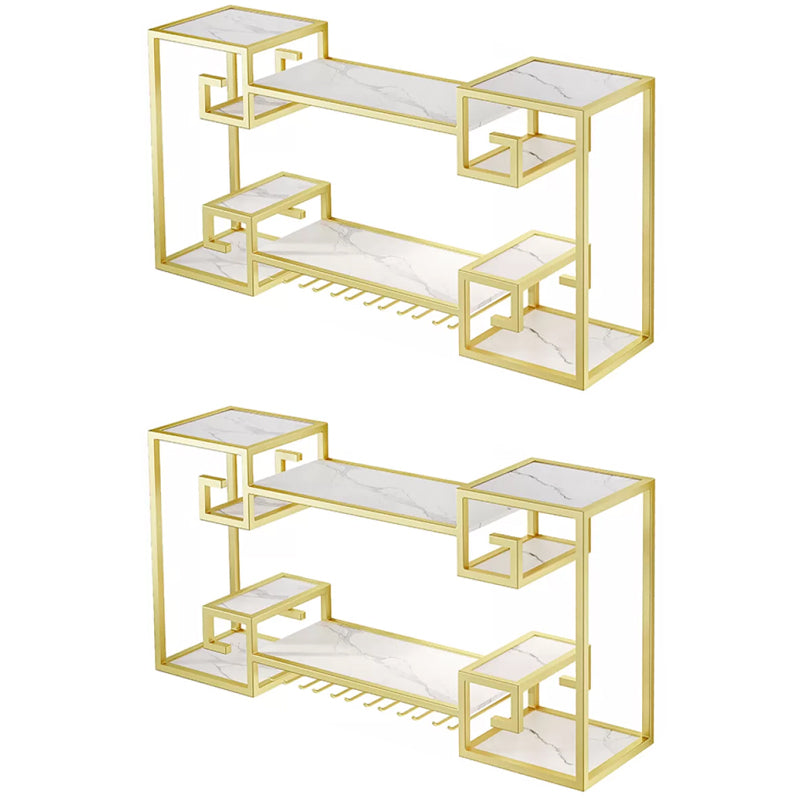 Portabottiglie a parete bottiglia di vino in metallo e griglia di vetro per sala da pranzo