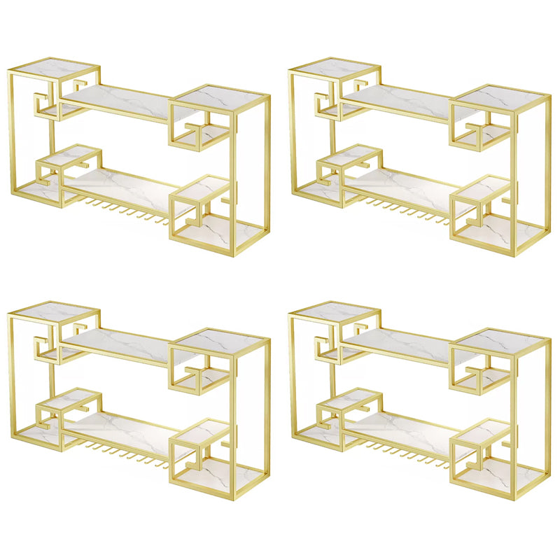 ダイニングルーム用の壁掛けワインラックメタルワインボトル＆ガラスラック