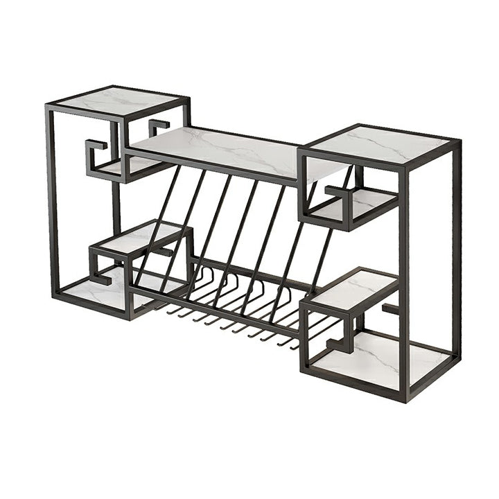 ダイニングルーム用の壁掛けワインラックメタルワインボトル＆ガラスラック