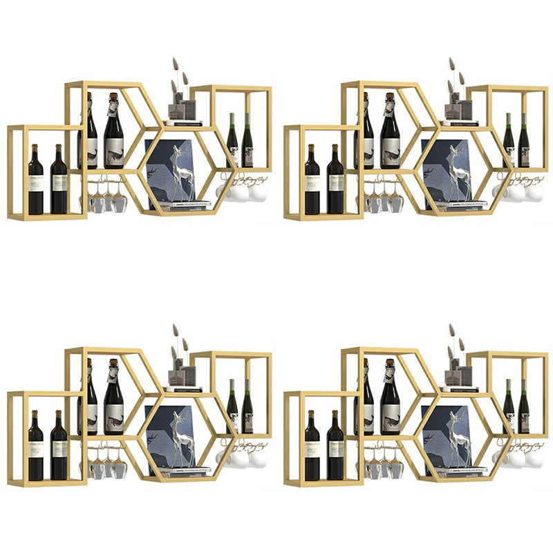 Portabottiglie a parete bottiglia di vino in metallo moderno e portabicchieri per sala da pranzo