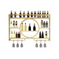Wall Mounted Wine Rack Metal Wine Bottle & Glass Rack without Light