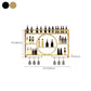 Wand gemonteerd wijnrek metalen wijnfles en glazen rek zonder licht