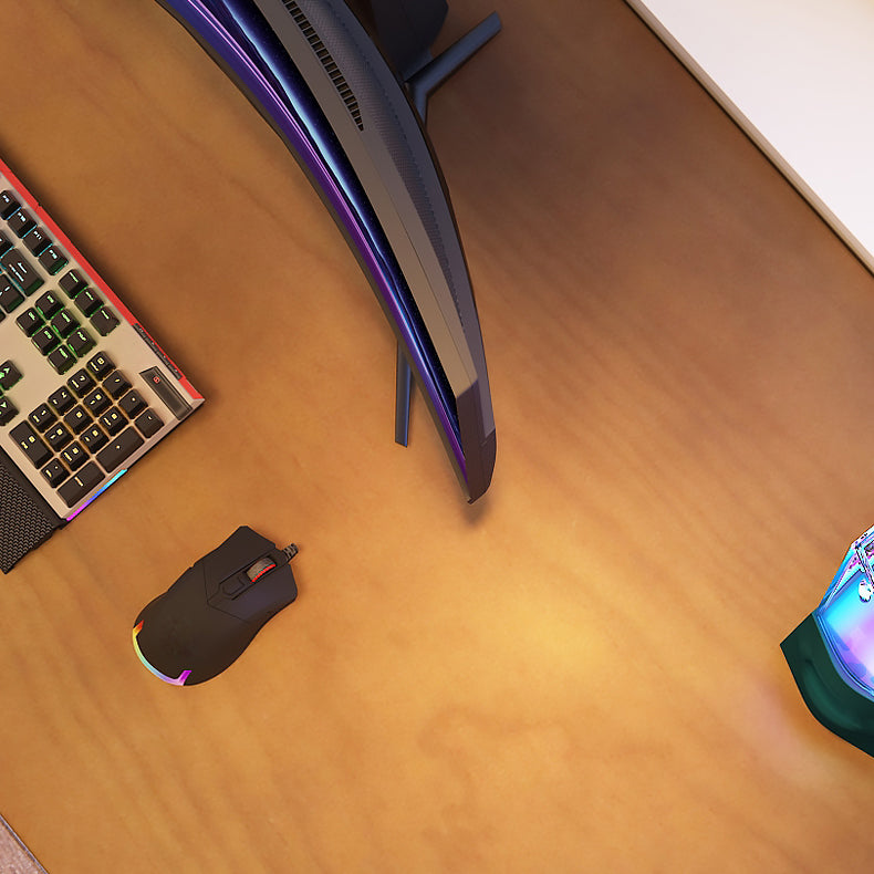 Descrito industrial de la oficina L-shape escritorio de escritura de madera sólida con patas de metal