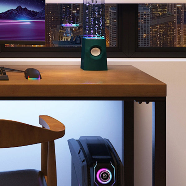 Descrito industrial de la oficina L-shape escritorio de escritura de madera sólida con patas de metal