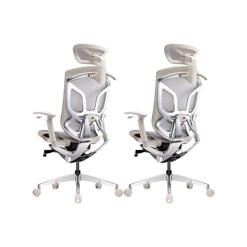 Arms Included Office Chair Modern Adjustable Seat Height Swivel Chair with Wheels Grey 2 Piece Set Clearhalo 'furn' 'furn_office_chair' 'Furniture' 'Office Chairs' 'Office Furniture' 'office_chair' 6715519