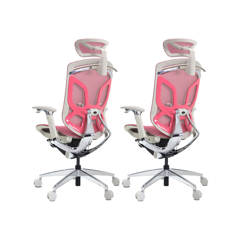 Arms Included Office Chair Modern Adjustable Seat Height Swivel Chair with Wheels Pink 2 Piece Set Clearhalo 'furn' 'furn_office_chair' 'Furniture' 'Office Chairs' 'Office Furniture' 'office_chair' 6715529