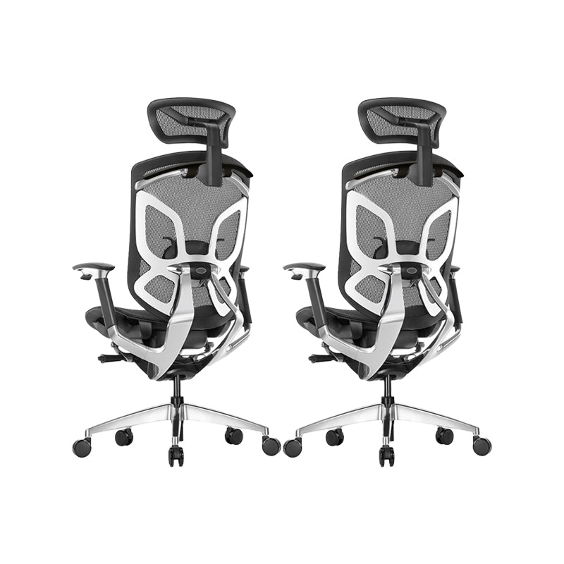 Arms Included Office Chair Modern Adjustable Seat Height Swivel Chair with Wheels Black 2 Piece Set Clearhalo 'furn' 'furn_office_chair' 'Furniture' 'Office Chairs' 'Office Furniture' 'office_chair' 6715538