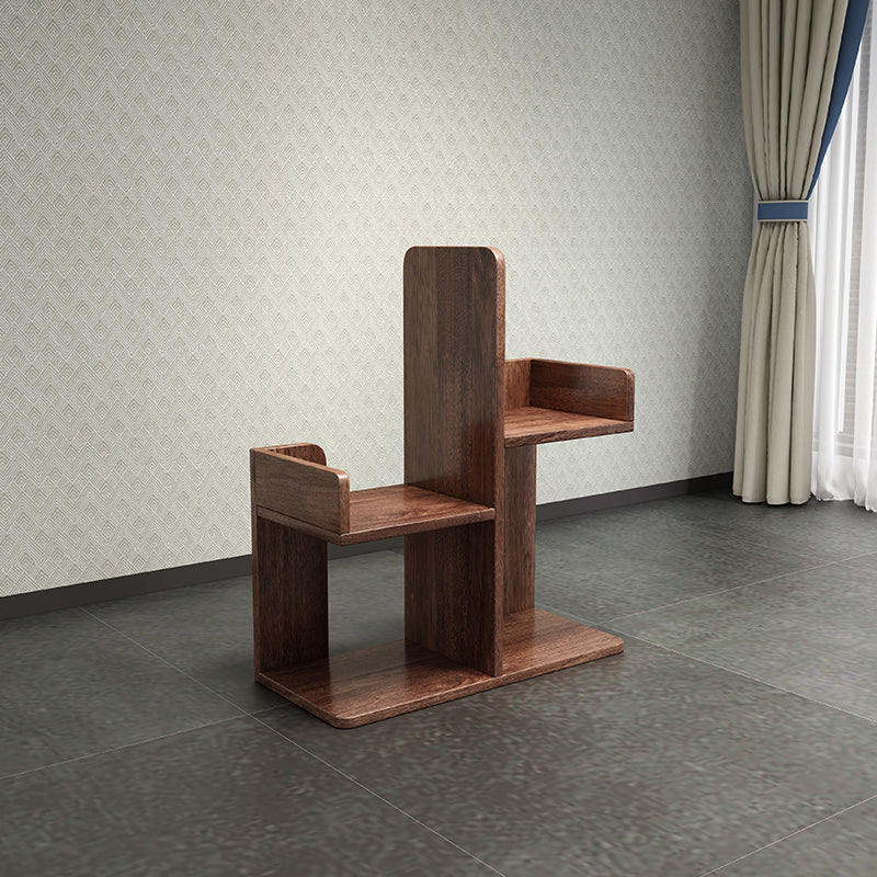 Modern Style Open Back Bookshelf Vertical Wooden Bookcase in Brown 26"L x 11"W x 46"H Clearhalo 'Bookcases' 'furn' 'furn_bookcases' 'Furniture' 'Office Furniture' 6715564