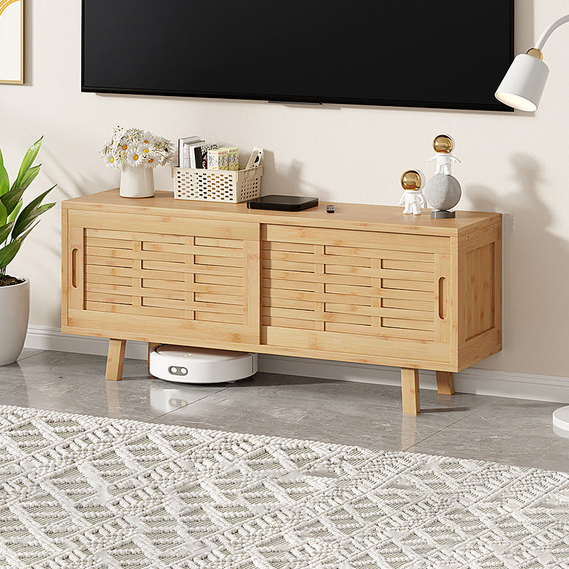 Enclosed Storage TV Media Stand Contemporary TV Console for Living Room 39.4"L x 11.8"W x 14.6"H Rattan Clearhalo 'furn' 'furn_tv_stands_entertainment_centers' 'Furniture' 'Living Room Furniture' 'TV Stands & Entertainment Centers' 'TV Stands & Media Storage Furniture' 'tv_stands_entertainment_centers' 6715629