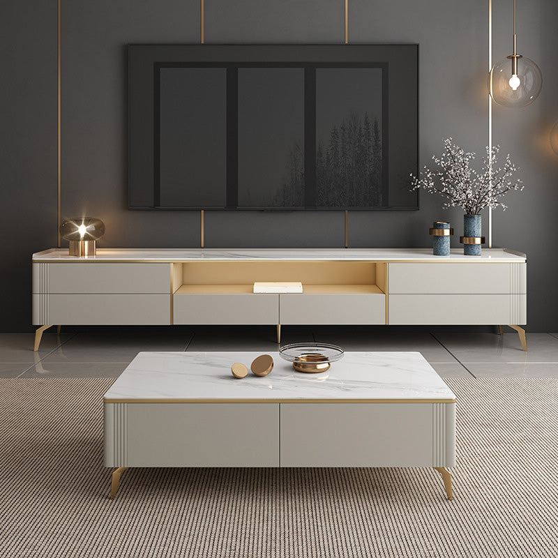 Stone TV Media Stand Consola de TV contemporánea para sala de estar