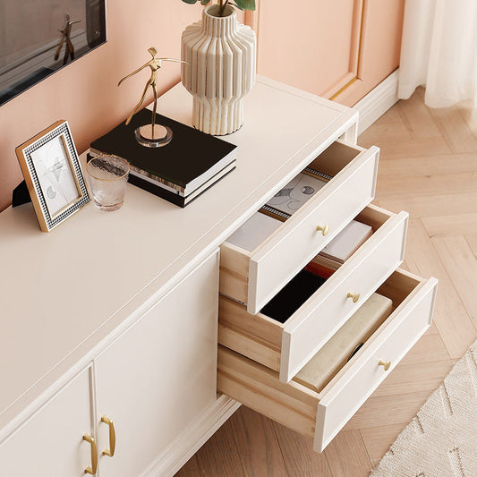 Console TV in legno massiccio con console televisiva moderna con 6 cassetti