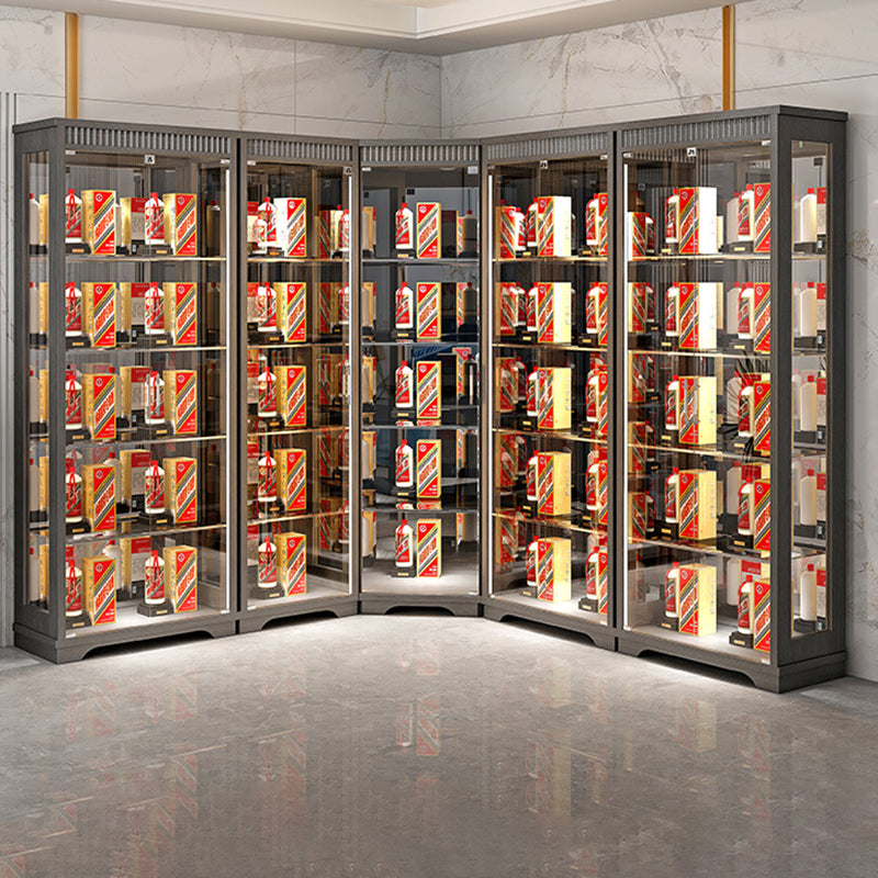 Armadio di vetro con mobile in vetro di gomma contemporanea con porte con porte