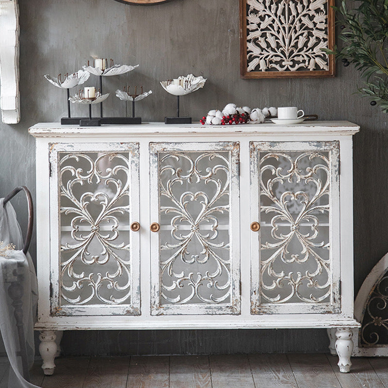 Tradizionale in legno in legno massiccio Porte in vetro armadio con le porte con porte