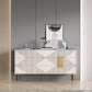 Opbergkist met een breedte van 15,6 inch Klassiek Glam Stone-opbergkistcommode