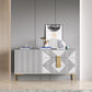 Opbergkist met een breedte van 15,6 inch Klassiek Glam Stone-opbergkistcommode