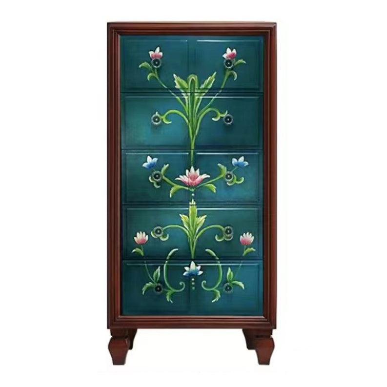 16.38/17.55 Width Coastal Storage Chest Dresser Solid Wood Dresser 24"L x 16.5"W x 47"H Green Clearhalo 'Bedroom Furniture' 'Dressers & Chests' 'dressers_chests' 'furn' 'furn_dressers_chests' 'Furniture' 6716036