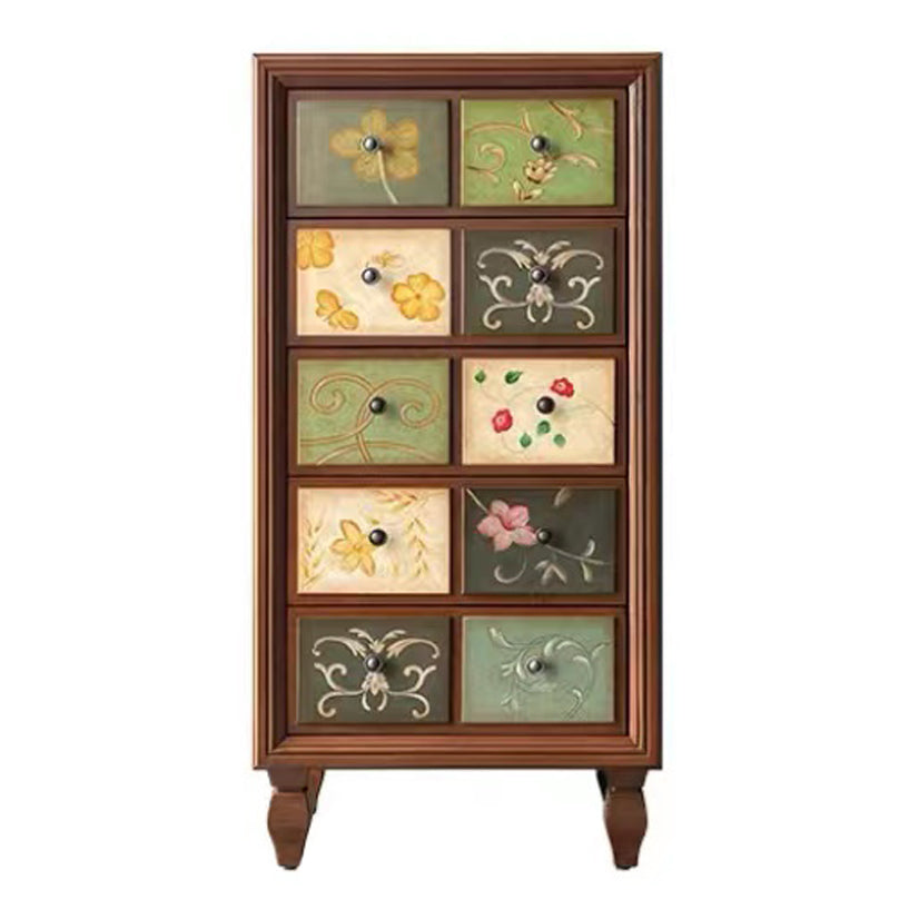 16.38/17.55 Width Coastal Storage Chest Dresser Solid Wood Dresser 24"L x 16.5"W x 47"H Brown Painted Clearhalo 'Bedroom Furniture' 'Dressers & Chests' 'dressers_chests' 'furn' 'furn_dressers_chests' 'Furniture' 6716044