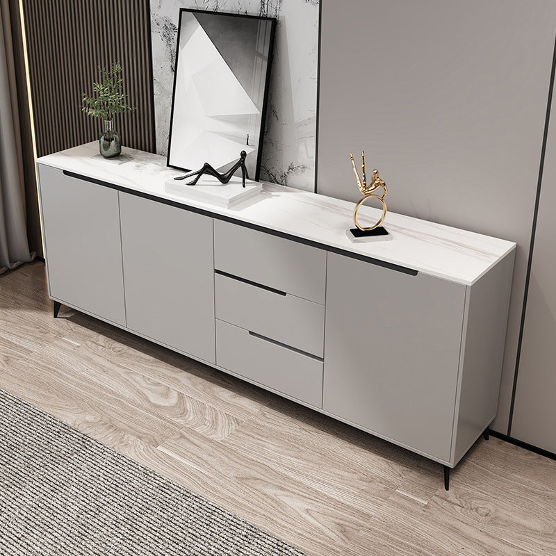 15.6-inch Width Contemporary Storage Chest Stone Dresser with 3 Drawers Light Gray Clearhalo 'Bedroom Furniture' 'Dressers & Chests' 'dressers_chests' 'furn' 'furn_dressers_chests' 'Furniture' 6716075
