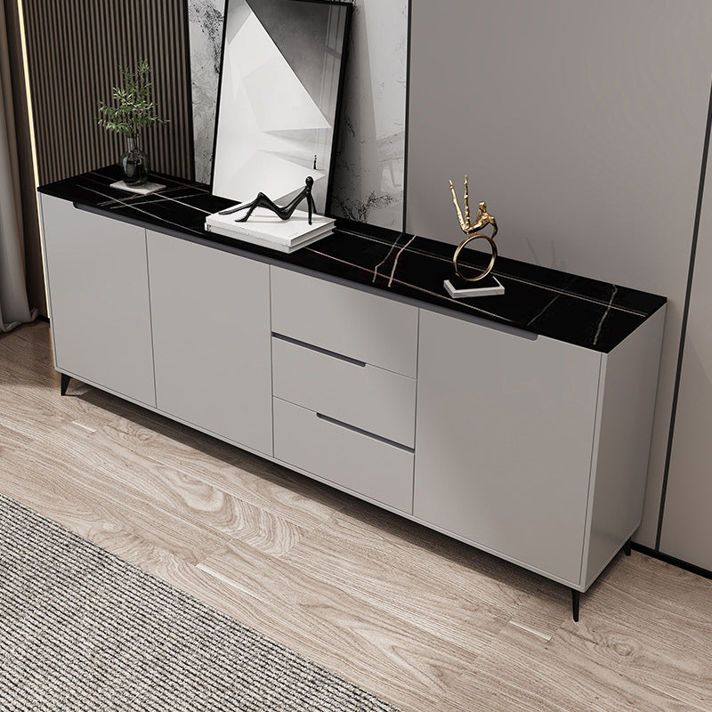 15.6-inch Width Contemporary Storage Chest Stone Dresser with 3 Drawers Black-Gray Clearhalo 'Bedroom Furniture' 'Dressers & Chests' 'dressers_chests' 'furn' 'furn_dressers_chests' 'Furniture' 6716076