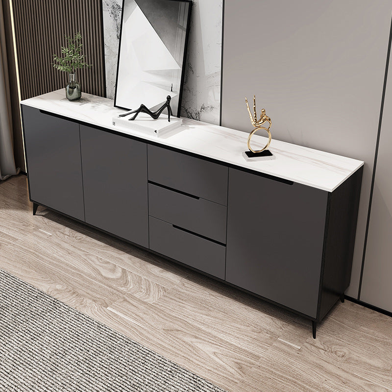 15.6-inch Width Contemporary Storage Chest Stone Dresser with 3 Drawers Dark Gray Clearhalo 'Bedroom Furniture' 'Dressers & Chests' 'dressers_chests' 'furn' 'furn_dressers_chests' 'Furniture' 6716077