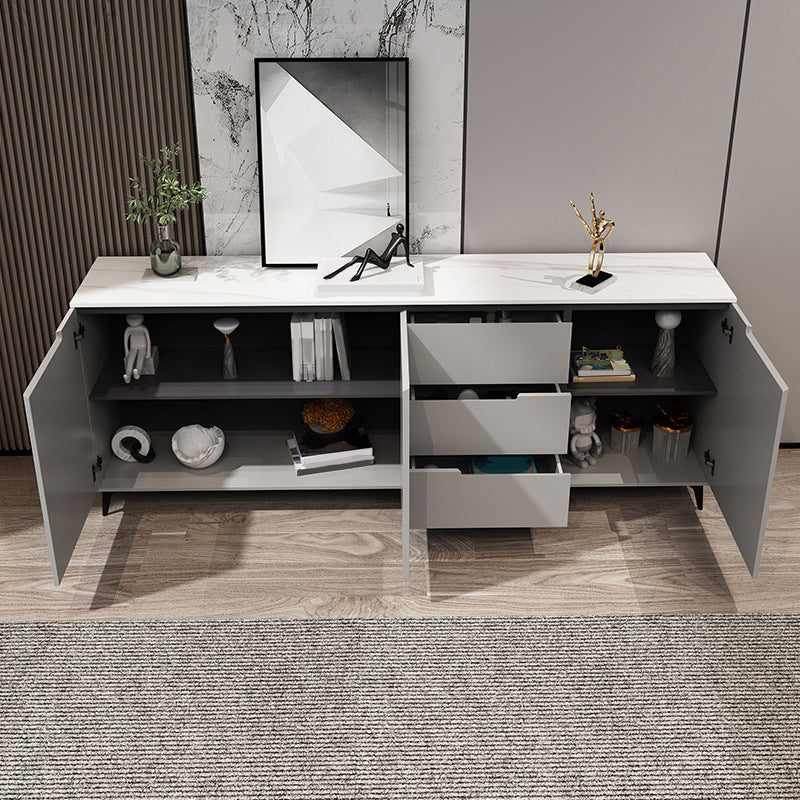 15.6-inch Width Contemporary Storage Chest Stone Dresser with 3 Drawers 78.7"L x 15.7"W x 33.5"H Light Gray Clearhalo 'Bedroom Furniture' 'Dressers & Chests' 'dressers_chests' 'furn' 'furn_dressers_chests' 'Furniture' 6716078