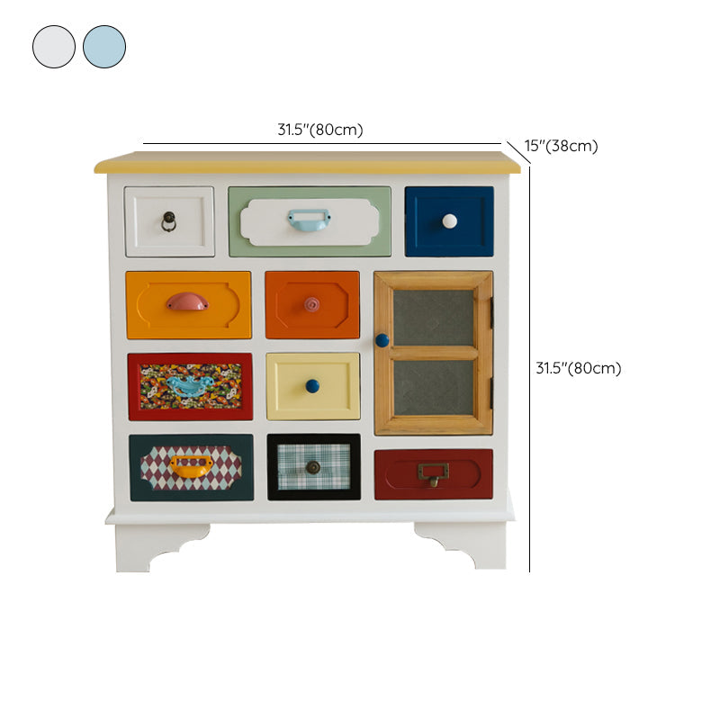 Coastal Storage Chest Dresser Manufactured Wood Dresser with Drawers and Doors